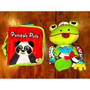 Bundle 2 Lamaze Sensory Baby Infant Toys - Hanging Frog and Fabric Panda Book